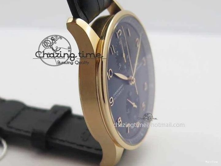 MIROTIME 0301 Portuguese Chrono RG IW371415 ZF 1:1 Best Edition Black Dial On Black Leather Strap A79350 (Slim Movement) FashionForward 7264